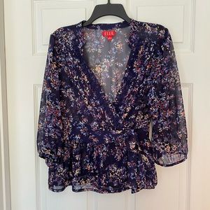 ELLE peplum floral blouse